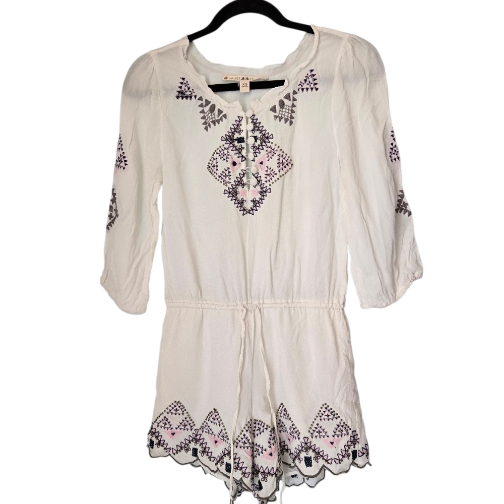 Chelsea & Violet White Sequined Romper Size XS